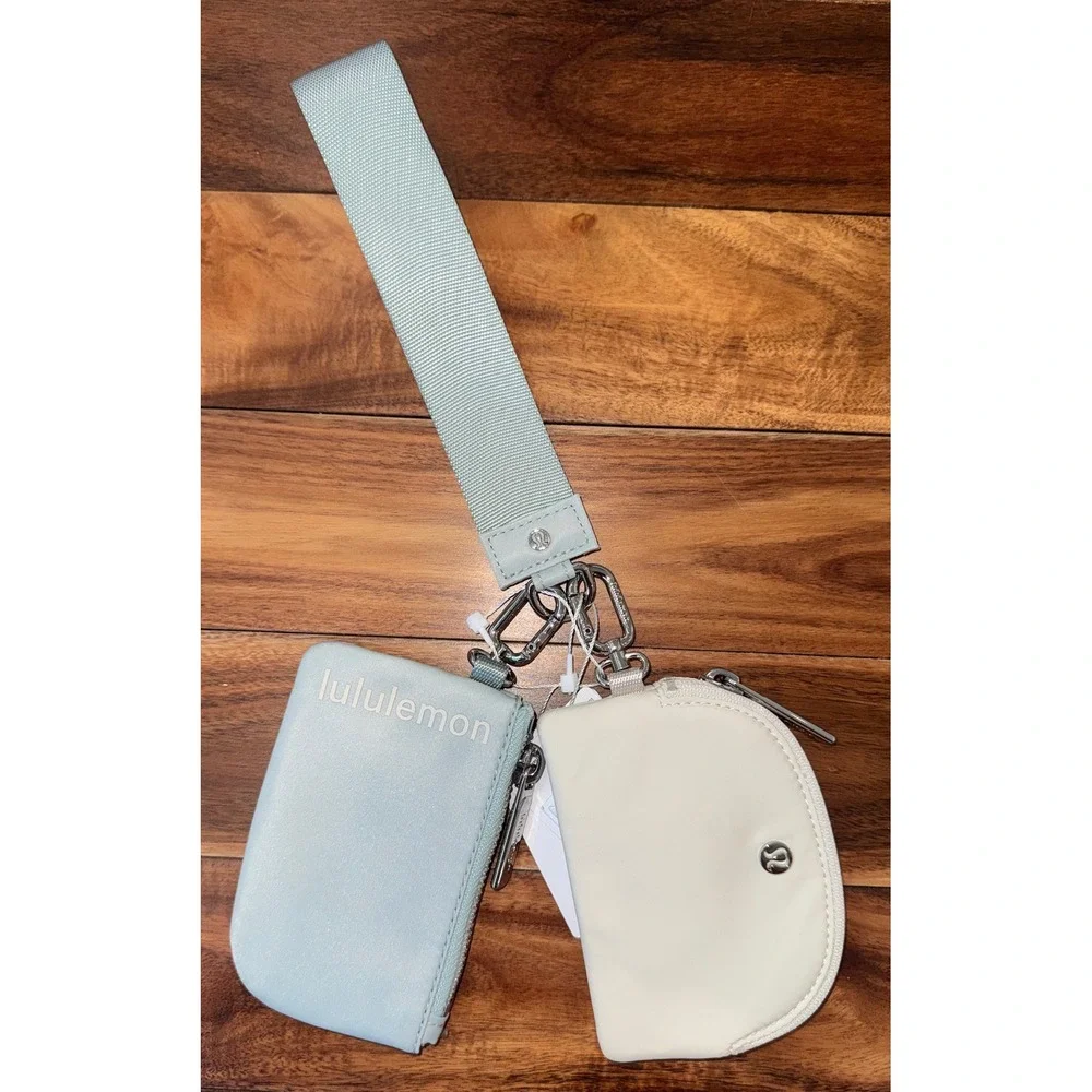 Lululemon Dual Pouch Wristlet Pelican Light Ivory LW9EWOS NWT